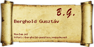 Berghold Gusztáv névjegykártya