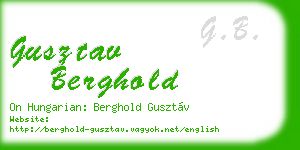 gusztav berghold business card